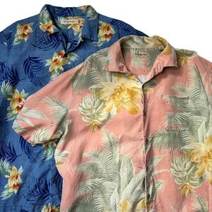 Tommy Bahama Silk Hawaiian Shirts Lot of 2